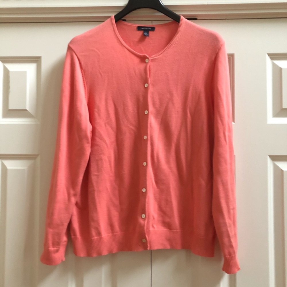Coral Lands End Button up cardigan